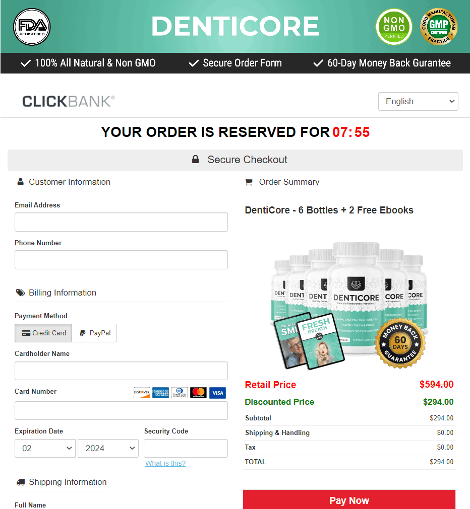  DentiCore -order-page